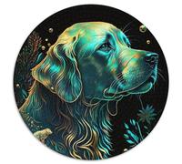 Adult Jigsaw Puzzles 1000 Pieces Golden Retriever Dog Jigsaw Puzzles for Adults Family Game Night, Home Decor & Brain Training Gift 67.5x67.5cm