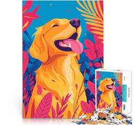 Adult Jigsaw Puzzles 1000 Pieces Golden Retriever in Nature Bloom Minimlist Art Lernspiele Geburtstagsgeschenke75x50cm
