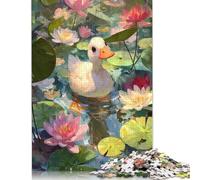 Adult Jigsaw Puzzles 1000 Pieces Goose in A Lily Pond Wooden Puzzle for Adults And Teenager Home Decoration Puzzle Toys 1000pcs (75x50cm)