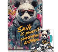 Adult Jigsaw Puzzles 1000 Pieces Graffiti Panda 1000 Pieces for Adults,Educational Stress Relief Toy Gifts for Friends And Family (size 75x50cm)