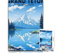 Adult Jigsaw Puzzles 1000 Pieces Grand Teton National Park Family Fun & Game Night Stress Reliever Secret Santa Gifts Size 38x26cm