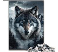 Adult Jigsaw Puzzles 1000 Pieces Gray Wolf Brain Teaser Game Educational Game for Birthday, Chrismas for for Age 14 26x38cm