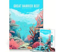 Adult Jigsaw Puzzles 1000 Pieces Great Barrier Reef Ideal Cut Decor Brain Teaser Gift Idle Fun Time Birthday Hobby Gift (50x75cm)