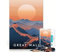 Adult Jigsaw Puzzles 1000 Pieces Great Wall China Ideal Cut Decor Brain Teaser Gift Idle Fun Time Birthday Hobby Gift (38x52cm)