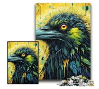 Adult Jigsaw Puzzles 1000 Pieces Green Crow Impossible Jigsaw Puzzles for Adults 26x38 cm Educational Brain Teaser, Artistic Home & Office Decor, 14+ Age