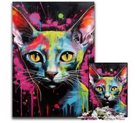 Adult Jigsaw Puzzles 1000 Pieces Hairless Cat Art Graffiti Jigsaw Puzzles for Adults High-Difficulty Brain Teaser for Teenagers 26X38CM/10.23x14.96inch