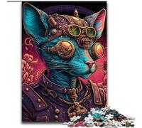 Adult Jigsaw Puzzles 1000 Pieces Hairless Cat Warrior Wooden Puzzles size : 50x75cm Brain Teaser Game for Teenagers, Perfect