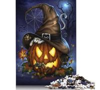 Adult Jigsaw Puzzles 1000 Pieces Halloween Jack O Lantern Wooden Puzzles for Adults Puzzles Brain Teaser Puzzle 1000pcs (75x50cm)