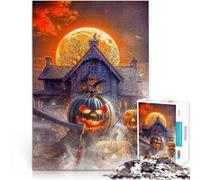 Adult Jigsaw Puzzles 1000 Pieces Halloween Mystery House Brain Teaser 26x38cm Educational Game for Birthday, Chrismas for and Age 14