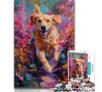 Adult Jigsaw Puzzles 1000 Pieces Happy Golden Retriever Adult Puzzles,family Fun Games Is Ideal As A Gift for The Whole Family (size 75x50cm)