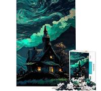 Adult Jigsaw Puzzles 1000 Pieces Haunted Wizard House for Birthday, Chrismas Precision Cutting Hands-on Game for Age 14+ Game (38x26cm)