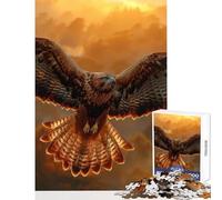Adult Jigsaw Puzzles 1000 Pieces Hawk in Flight Jigsaw Puzzles for Teenagers Pattern Assembly Difficult And Challenge Challenging Family Fun Game (50x75cm)