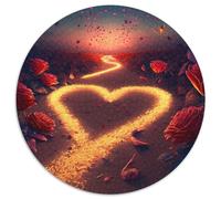 Adult Jigsaw Puzzles 1000 Pieces Heart on The Beach Challenging Puzzles Challenging Brain Teaser for Teenagers & Families (67.5x67.5cm)