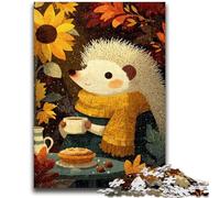 Adult Jigsaw Puzzles 1000 Pieces Hedgehog Wearing A Scarf for And from 14 Years And over Play Toys Because It Is Ideal As A Gift for The Whole Family 26x38cm