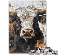 Adult Jigsaw Puzzles 1000 Pieces Highland Cattle Teenager Jigsaw,Stress Reliever Staycation Kill Time Home Decoration Toys (75x50cm)