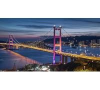 Adult Jigsaw Puzzles 1000 Pieces Hong Kong Asia City Night Tsing Ma Bridge.Png 70x50CM