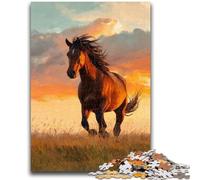 Adult Jigsaw Puzzles 1000 Pieces Horses on The Grassland Teenager Jigsaw,Stress Reliever Staycation Kill Time Home Decoration Toys (75x50cm)