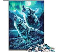 Adult Jigsaw Puzzles 1000 Pieces Howling Wolves on The Mountain 1000 Piece Jigsaw Puzzle Idea, Humorous Artwork, Detailed Artwork (Size 26x38cm)