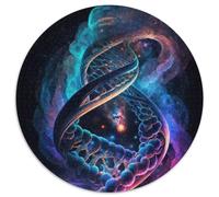 Adult Jigsaw Puzzles 1000 Pieces Human DNA in The Space 1000 Piece Round Jigsaw Ideal DIY Decor & Brain Teaser Gift (67.5x67.5cm)