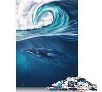 Adult Jigsaw Puzzles 1000 Pieces Humpback Whale Wood Jigsaw Puzzles for Adults Educational Game Challenge Toy 1000pcs (75x50cm)