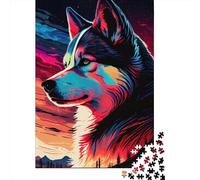 Adult Jigsaw Puzzles 1000 Pieces Husky Colorful Wooden Puzzle for Adults And Teenager Learning Educational Puzzle 1000pcs (75x50cm)