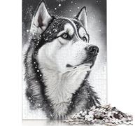 Adult Jigsaw Puzzles 1000 Pieces Husky Snow Animal Wood Puzzle Jigsaws for Adults Stress Relief Toys 1000pcs (75x50cm)
