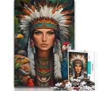 Adult Jigsaw Puzzles 1000 Pieces Indian Princess Teenager Puzzles,Quiz Game Wall Decoration Unique Birthday And Xmas Gifts (size 38x26cm)