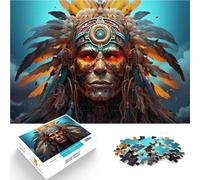 Adult Jigsaw Puzzles 1000 Pieces indian warrior Home Decoration Puzzle Toys 26x38cm Enhance love between couples for teenager Age 14+