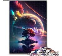 Adult Jigsaw Puzzles 1000 Pieces Island Tree Made of Wood, Interactive Family Game, Suitable for Ages 14+ 50x75cm An for Christmas Or Birthdays