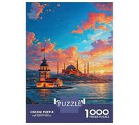Adult Jigsaw Puzzles 1000 Pieces Istanbul Cityscape at Sunset Jigsaws for Adults Brain Teaser Game A Work of Art Educational Challenge 38x26cm/1000pcs