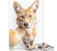 Adult Jigsaw Puzzles 1000 Pieces Jackal Selfie Wood Puzzle Jigsaws for Adults Stress Relief Toys 300pcs (40x28cm)