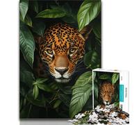 Adult Jigsaw Puzzles 1000 Pieces Jaguar Hiding in The Jungle,Help The Brain Exercise Addictive Toys to Cultivate Patience Gift For Birthdays (75x50cm)