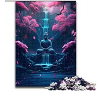 Adult Jigsaw Puzzles 1000 Pieces Japanese Buddha Waterfall Jigsaw Puzzle 1000 Pieces Challenging Brain Teaser for Teenagers, Perfect for Home Decor Or Gift Size 26X38CM