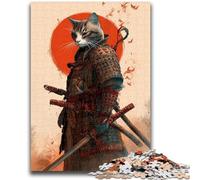 Adult Jigsaw Puzzles 1000 Pieces Japanese Samurai Cat Adult Jigsaw,Educational Games Home Decoration Unique Home Decor And Gifts (26x38cm)