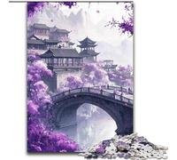 Adult Jigsaw Puzzles 1000 Pieces Japanese Style Bridge Help The Brain Exercise Addictive Toys to Cultivate Patience Gift For Birthdays (size 50x75cm)