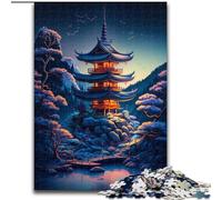 Adult Jigsaw Puzzles 1000 Pieces Japanese Style Tower Puzzle Brain Teaser Game for Teenagers, for Family Game Night (size : 26x38cm)