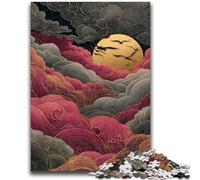 Adult Jigsaw Puzzles 1000 Pieces Japanese Style Waves Adult Puzzles,Decompressing Intellectual Educational Toy Birthday Gift (75x50cm)