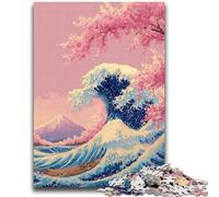 Adult Jigsaw Puzzles 1000 Pieces Japanese Style Waves Help The Brain Exercise Addictive Toys to Cultivate Patience Perfect Decoration 50x75cm