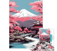 Adult Jigsaw Puzzles 1000 Pieces Japanese Temples Ink Wash Impossible Game Learning Educational Toys Secret Santa Gifts For Family Fun (Size 38x52cm)