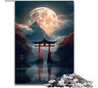 Adult Jigsaw Puzzles 1000 Pieces Japanese Torii Gate Moon Difficult Puzzles for Adults for Teenagers Educational Games Gifts (Size 50x75cm)