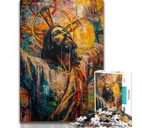 Adult Jigsaw Puzzles 1000 Pieces Jesus Graffiti,Help The Brain Exercise Addictive Toys to Cultivate Patience Gift For Birthdays 50x75cm