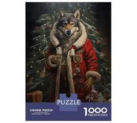 Adult Jigsaw Puzzles 1000 Pieces Jolly Wolf Christmas Jigsaws for Adults Fun Games But Fun And Humorous Challenging To Complete 38x26cm/1000pcs