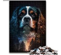 Adult Jigsaw Puzzles 1000 Pieces King Charles Spaniels Puzzles for Adults size 50x75cm Home Decor Brain Teaser Game for Teenagers & Family Interaction