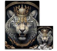Adult Jigsaw Puzzles 1000 Pieces King Tiger Golden Art Deco Difficult Puzzles for Adults Fun at Home Activities, Birthday Present, Travel Gifts 50x75CM/19.68x29.52inch