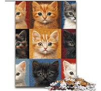 Adult Jigsaw Puzzles 1000 Pieces Kitten Collage, Elephant Toy Intellectual Game Birthday Present, Gifts, Wall Art for Ages 14+ (Size50x75cm)