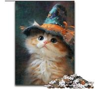 Adult Jigsaw Puzzles 1000 Pieces Kitten Magician Difficult Puzzles for Adults Ideal for Home & Office Decor, for Birthday (size50x75cm)