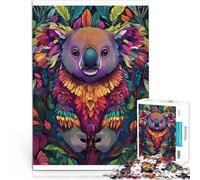 Adult Jigsaw Puzzles 1000 Pieces Koala in colorful art Challenging Game Gifts 26x38cm is ideal as gifts for the whole family for 14+
