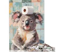 Adult Jigsaw Puzzles 1000 Pieces Koala with Toilet Paper Wooden Puzzles for Teenagers Gifts Family Game for Adults And Teenagers 1000pcs (75x50cm)