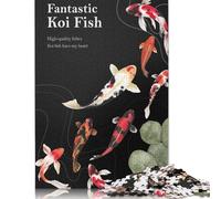 Adult Jigsaw Puzzles 1000 Pieces Koi Fishes Wooden Puzzles for Adults Learning Educational Toy 1000pcs (75x50cm)