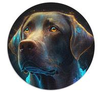 Adult Jigsaw Puzzles 1000 Pieces Labrador Retriever Dog Round Jigsaw Puzzle 1000 Pieces Family Game Night, Home Decor & Brain Training Gift (67.5x67.5cm)